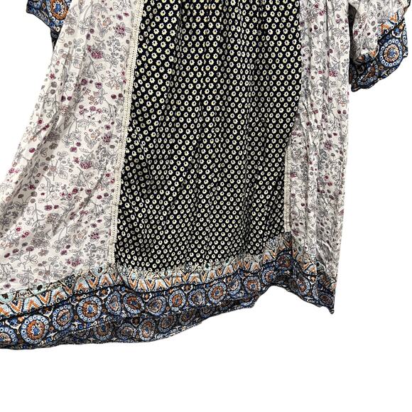 SUNDANCE Floral Patchwork Print Pullover Casual Dress Sz XL Hi Low Hem Bohemian - Picture 4 of 10